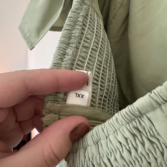 Sage Green Flutter Sleeve Dress - Picture 2 of 5